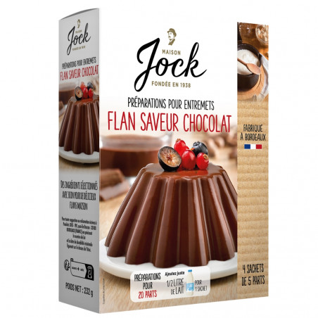 préparation flan chocolat onctueux facile maison jock