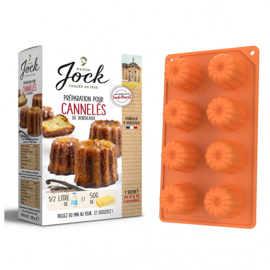 Kit Cannelés faits maison : 1 Préparation et 1 Moule 8 canneles
