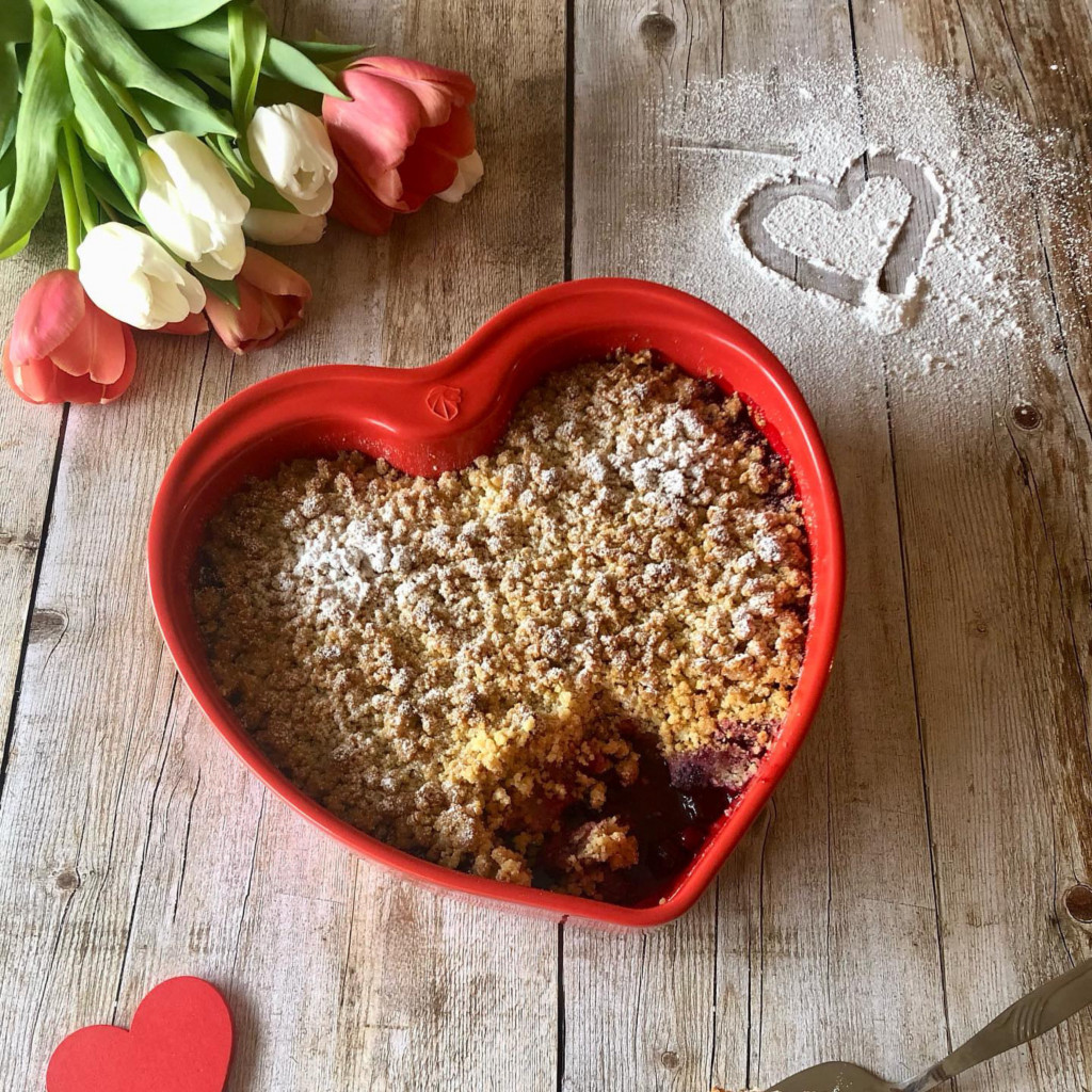 Recette love  Crumble aux fruits rouges