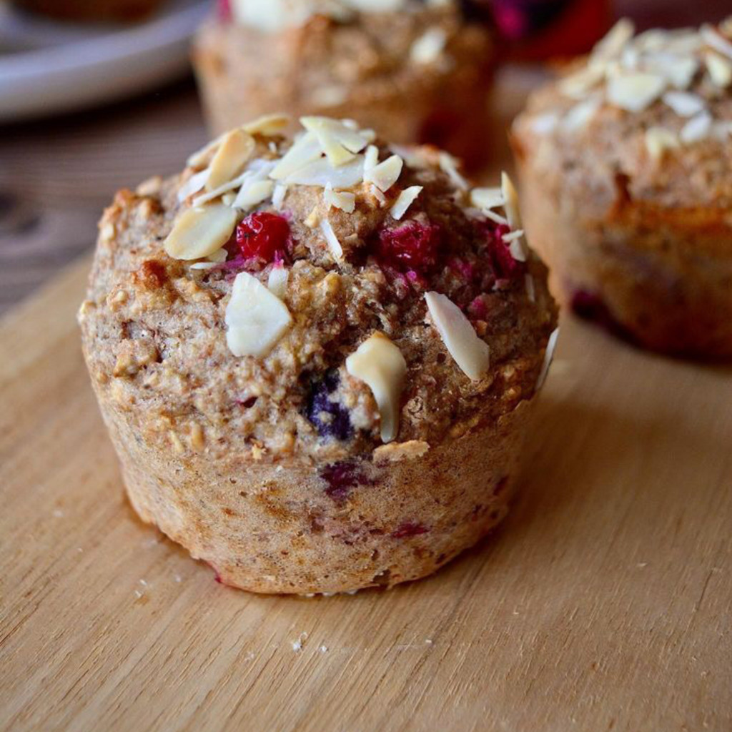 Recettes Muffins healthy amandes fruits rouges 