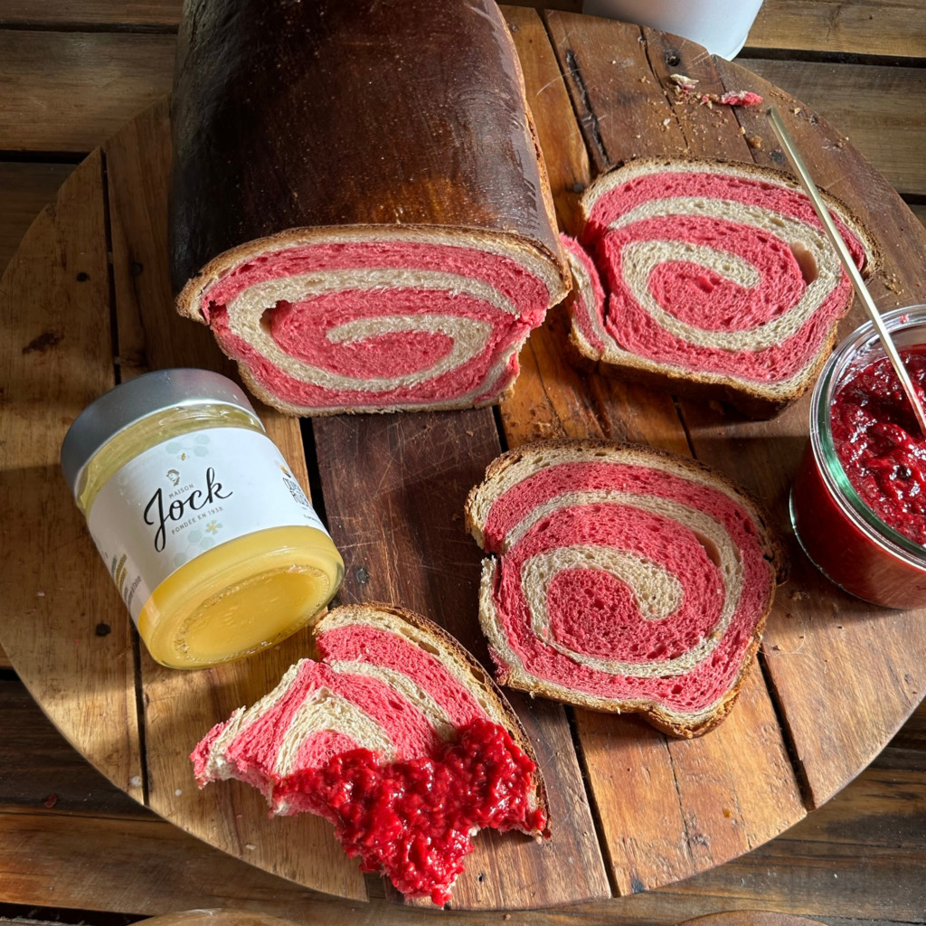 Recette Brioche Miel Marbrée rose 