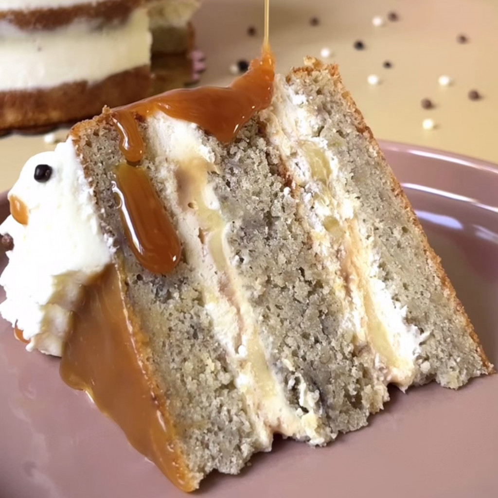 Recette Layer cake banane & caramel beurre salé