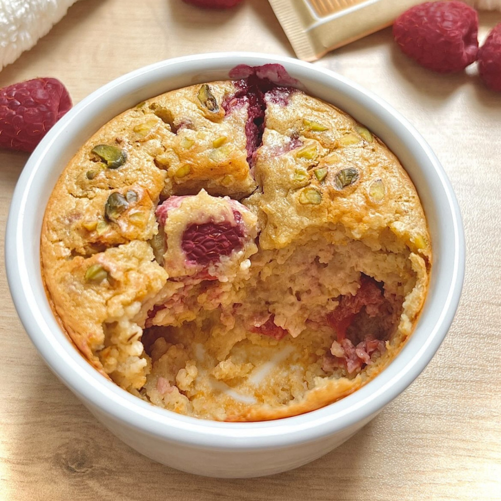 Recette  Baked Oats Framboise Pistache