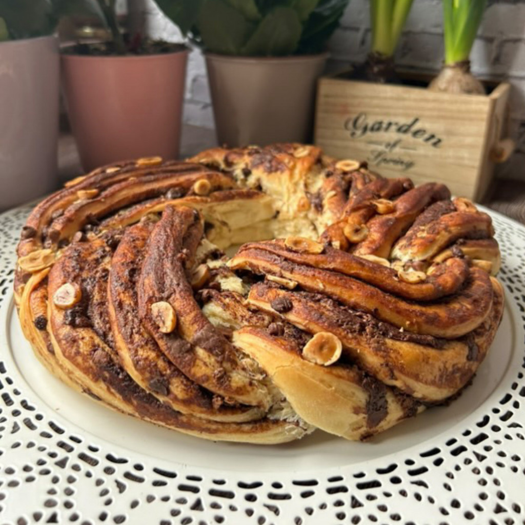 Recette  La babka chocolat noisettes. 
