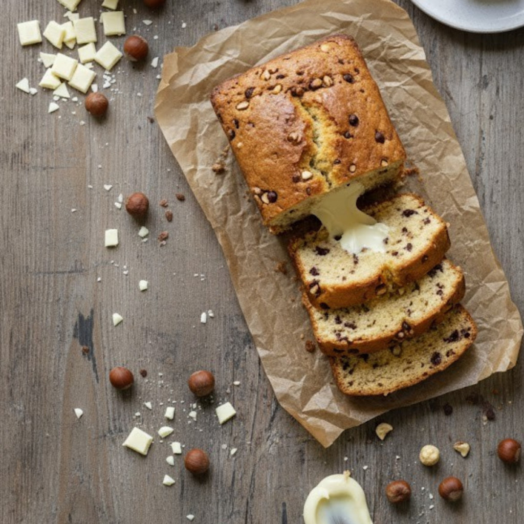 Recette Gâteau noisette cœur chocolat blanc