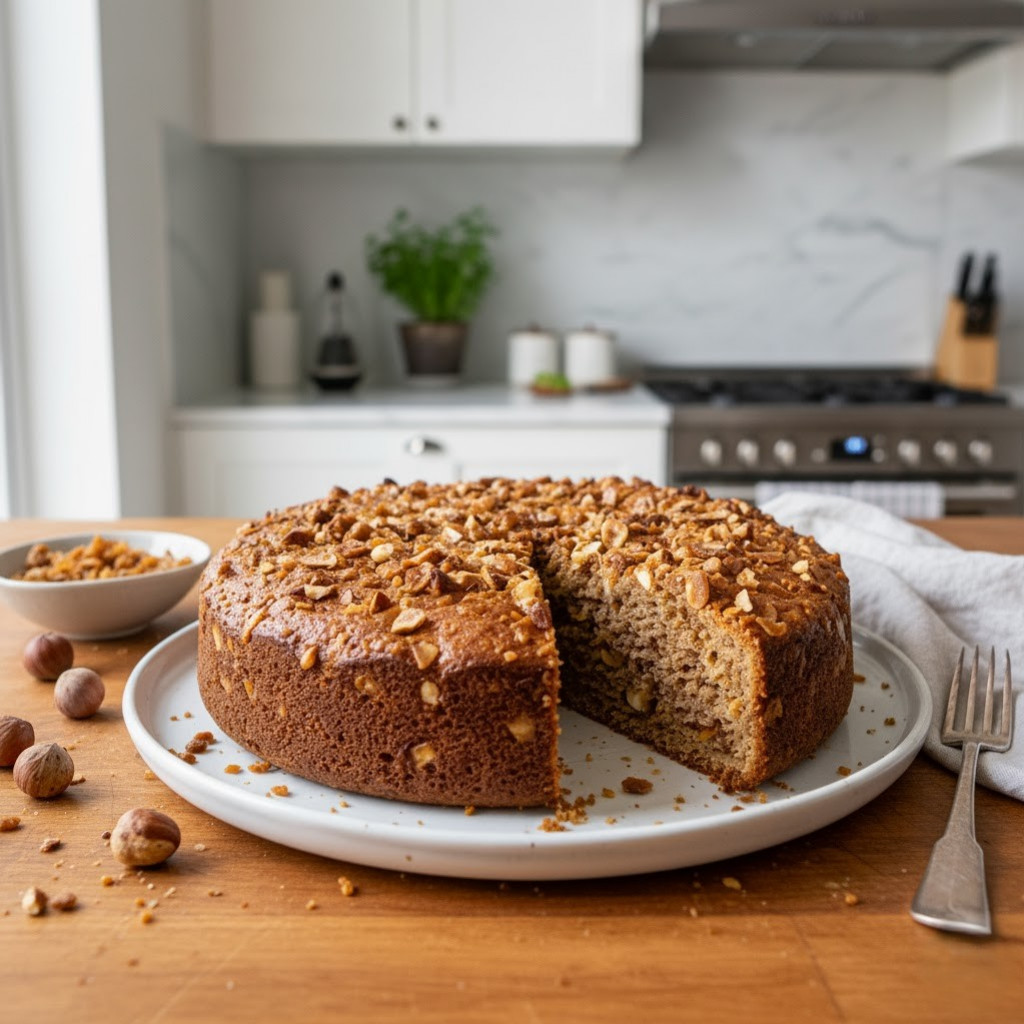 Gâteau Noisettes & Éclats de Praliné