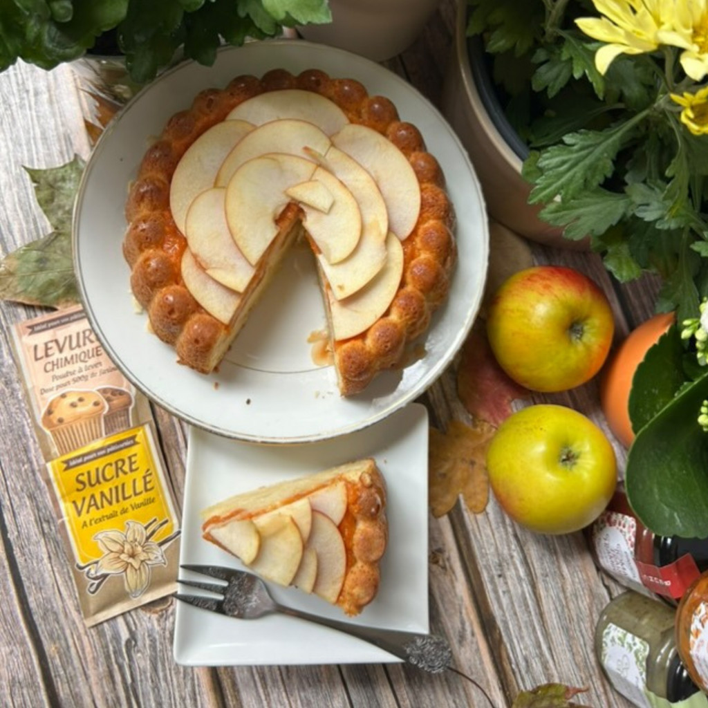 Recette Gâteau aux pommes, yaourt et confiture carotte-orange-cannelle