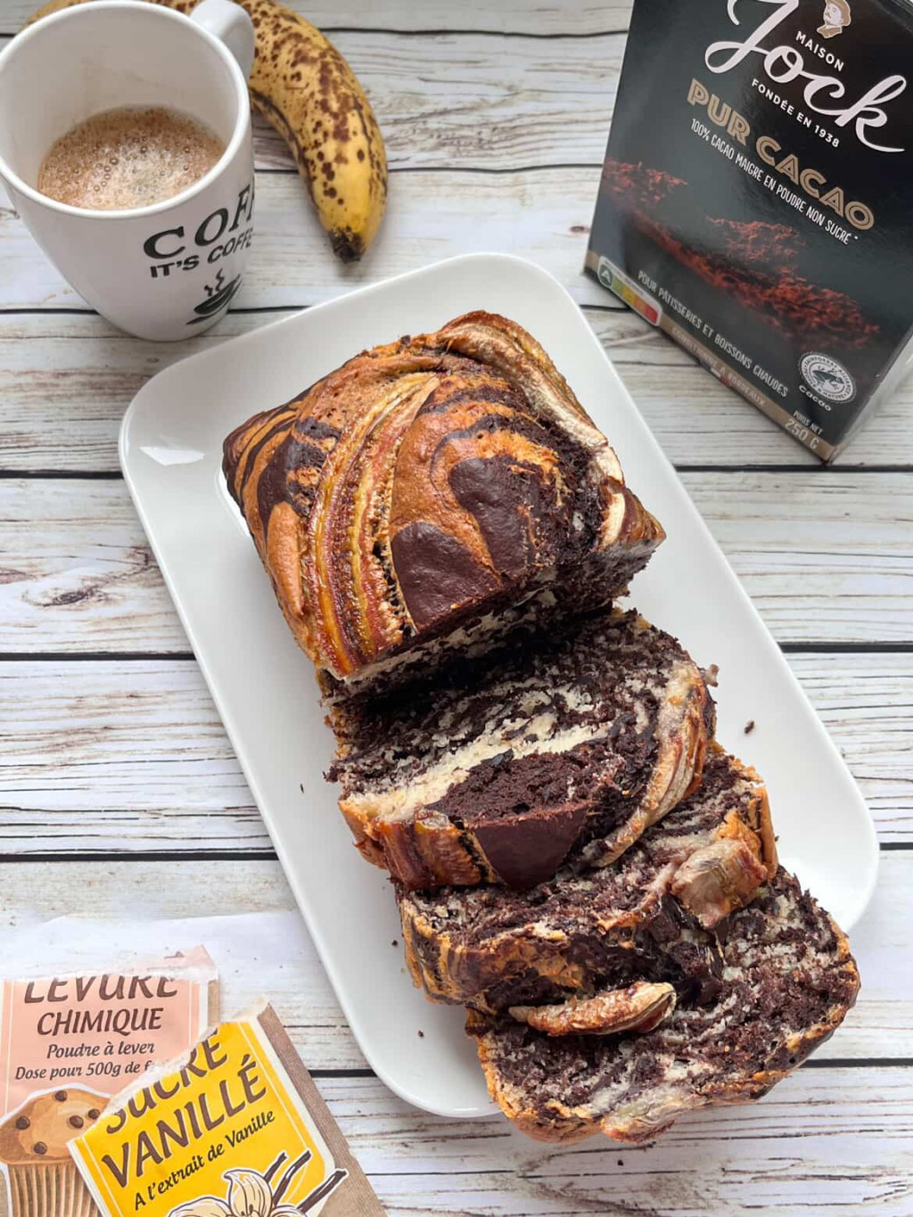 Recette du Banana Bread Marbré Express 