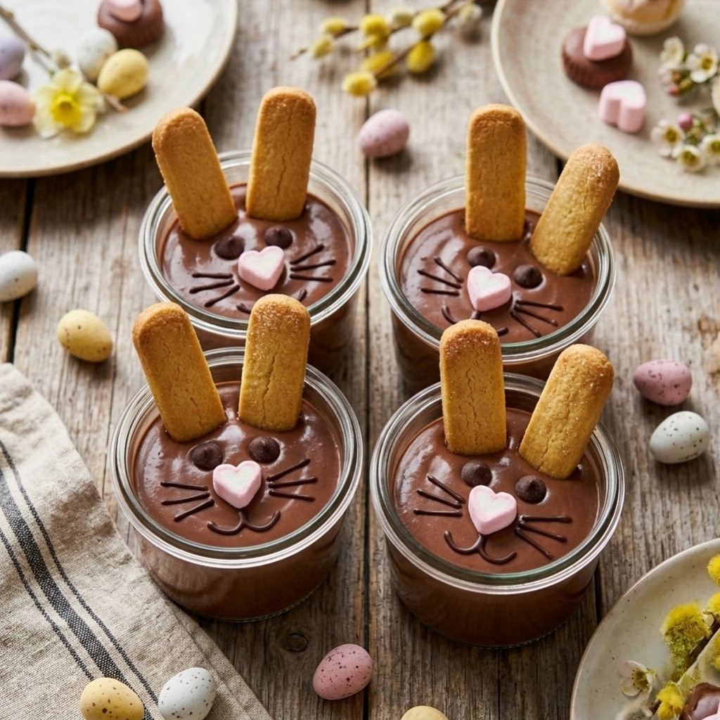 Recette des Petits Pots de Crème Lapin de Pâques
