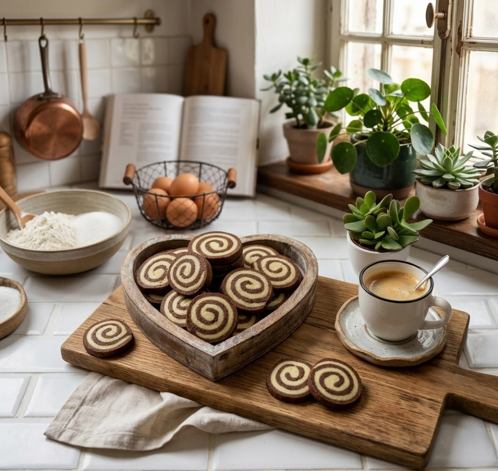 Recette des Sablés spirale vanille–cacao