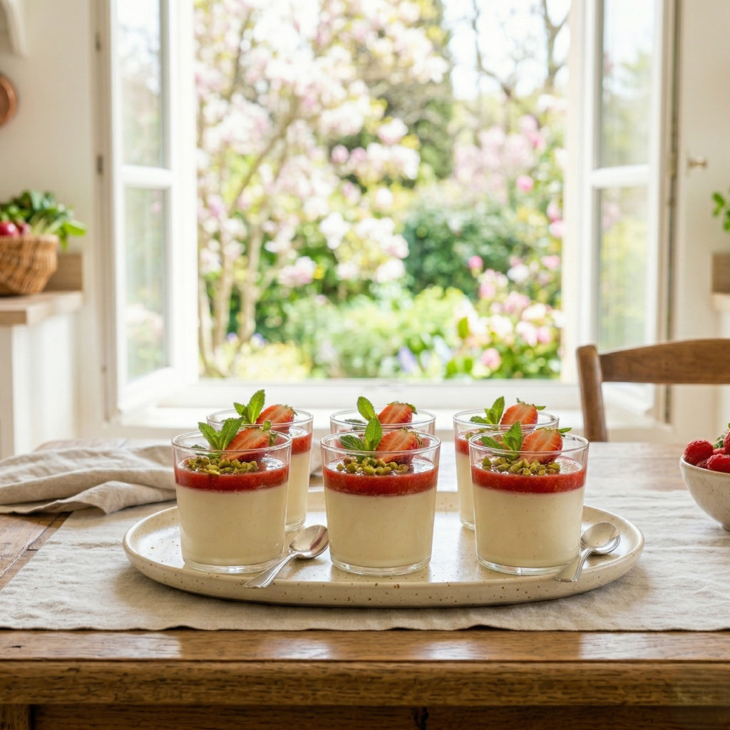 Recette Légère et Inratable: Panna Cotta aux Fraises Printanière 