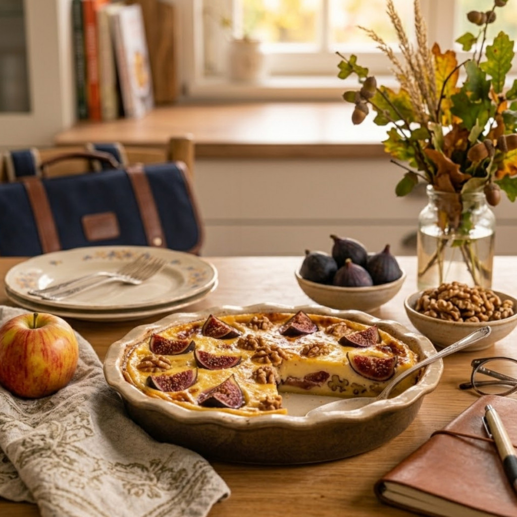 Recette Flan Pâtissier Crémeux aux Figues & Noix de Septembre 