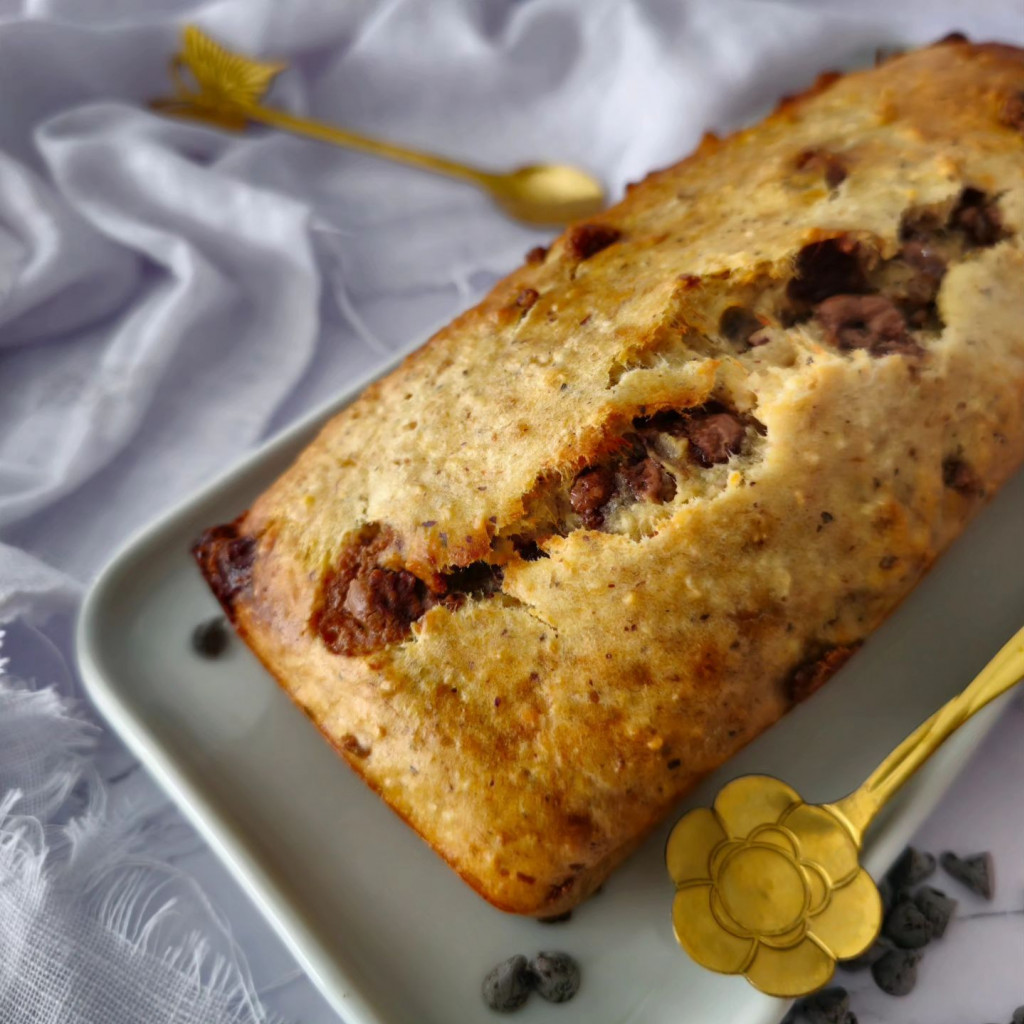 Recette Banana bread noisette, amande, chocolat 