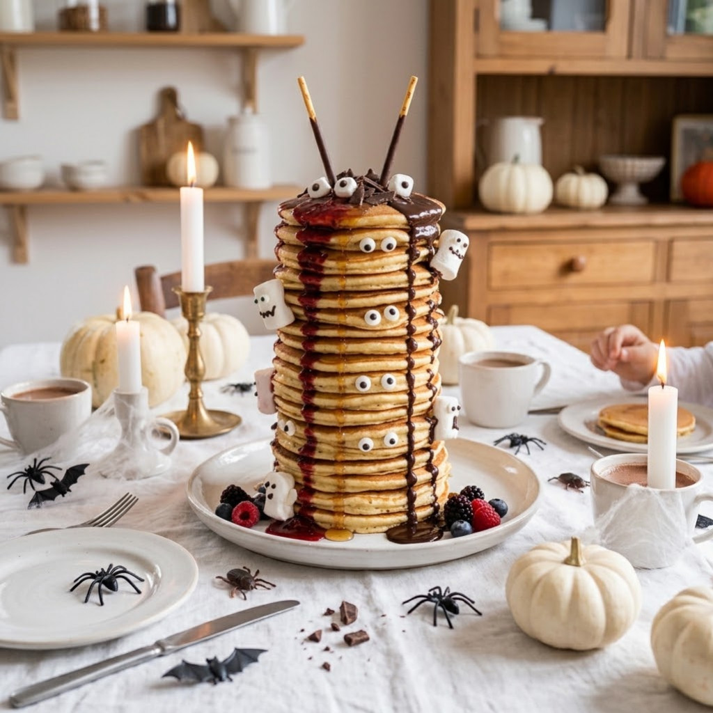 Recette Pancakes Halloween : La Tour des Monstres Ultra-Moelleuse et Inratable
