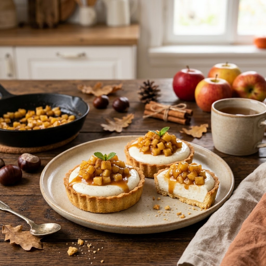 Recette Tartelettes Panna Cotta d'Automne Croustillantes aux Pommes