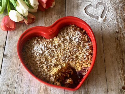 Recette love  Crumble aux fruits rouges