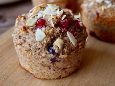Recettes Muffins healthy amandes fruits rouges 
