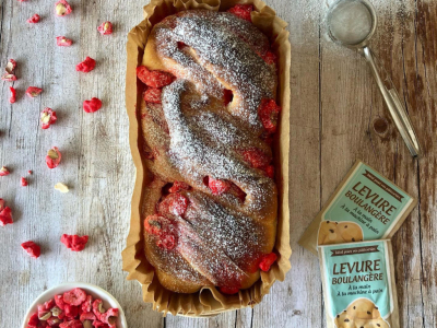 Recette Brioche Babka aux pralines roses 