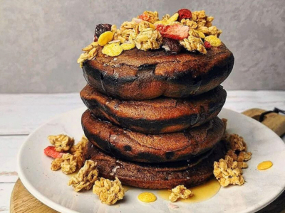 Recette Pancakes protéinés tout chocolat sans gluten