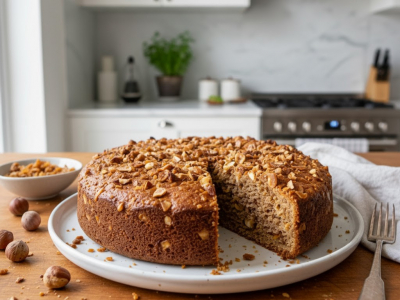 Gâteau Noisettes & Éclats de Praliné