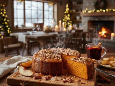 Recette Fondant au caramel épicé et poires rôties maisonjock patisseri