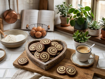 Recette des Sablés spirale vanille–cacao