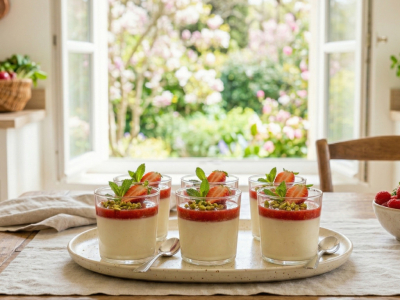 Recette Légère et Inratable: Panna Cotta aux Fraises Printanière 