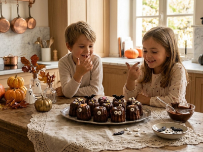 Recette Petits Canelés Monstres d'Halloween au Chocolat Fondu