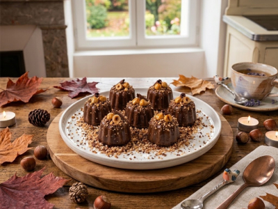 Recette Flan au Chocolat & Noisettes Caramélisées à la Cassonade