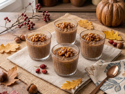 Recette Flan Praliné d'Automne & Noix Caramélisées à la Fleur de Sel