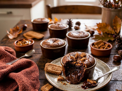 Recette Mini-Fondants Chocolat au Cœur de Spéculoos Caché