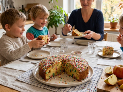 Recette Moelleux d'Octobre  Pommes Fondantes & Billes Multicolores Surprises