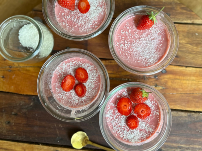 Recette CRÈME DESSERT Aux fraises 